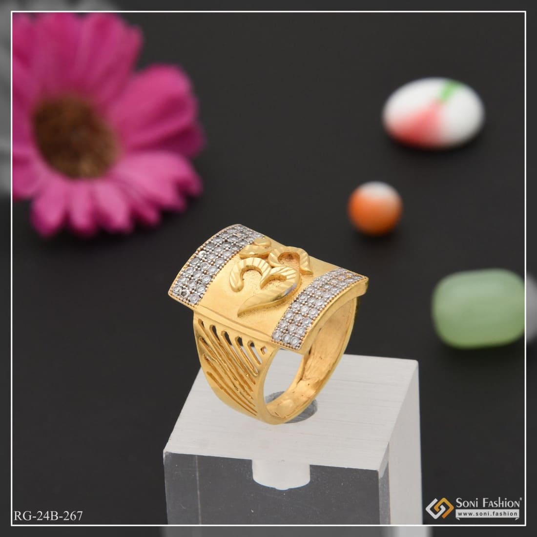 Hari Om Gold Ring - ₹31,200 Pearlkraft Regal Design Collection